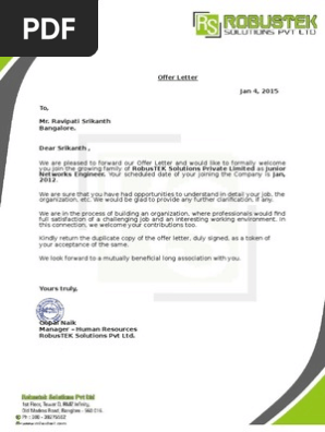 Offer Letter