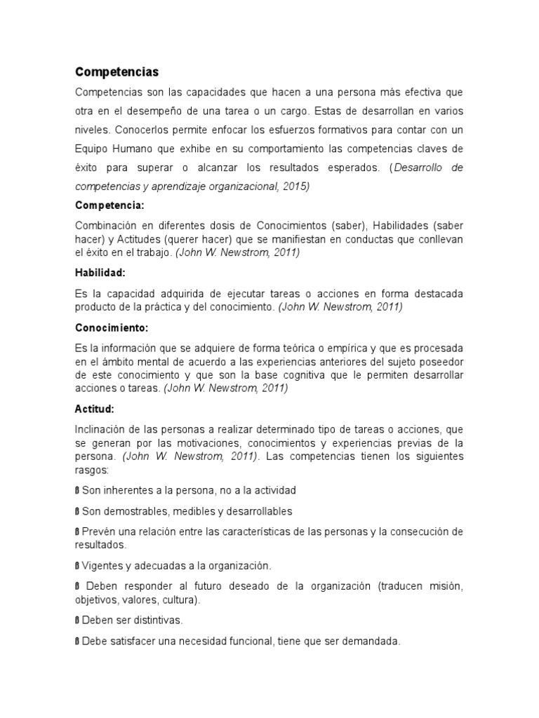 Definición y Tipos de Competencias Laborales | PDF | Planificación ...