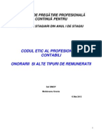 Codul Etic- Onorarii 2013 Document