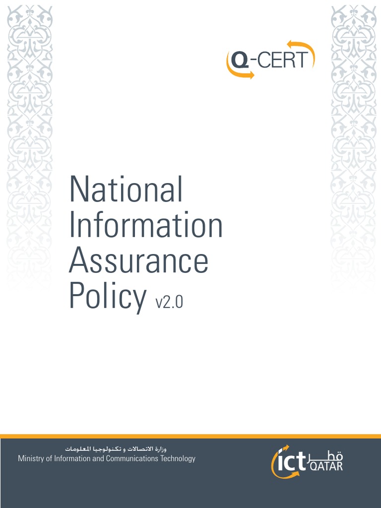 IctQATAR-NIA Policy English V2.0 | PDF | Information Security | Threat ...