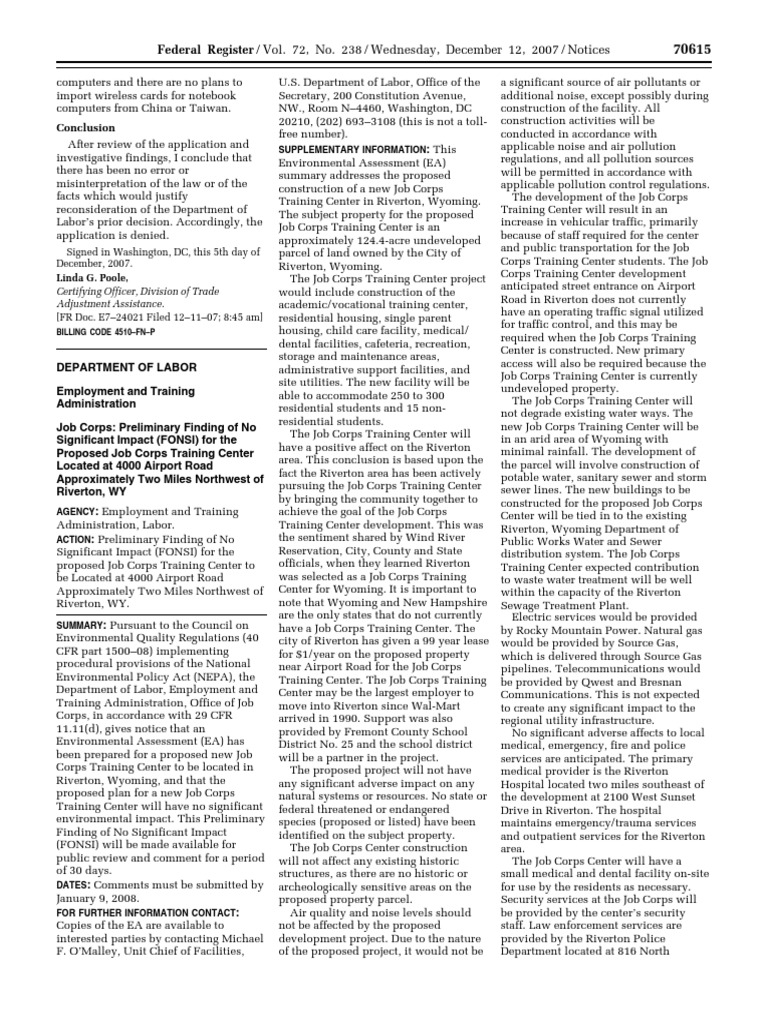 Notice Adjustment Assistance Applications, Determinations, Etc. Job