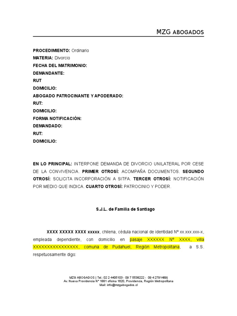 Divorcio Unilateral Divorcio Matrimonio