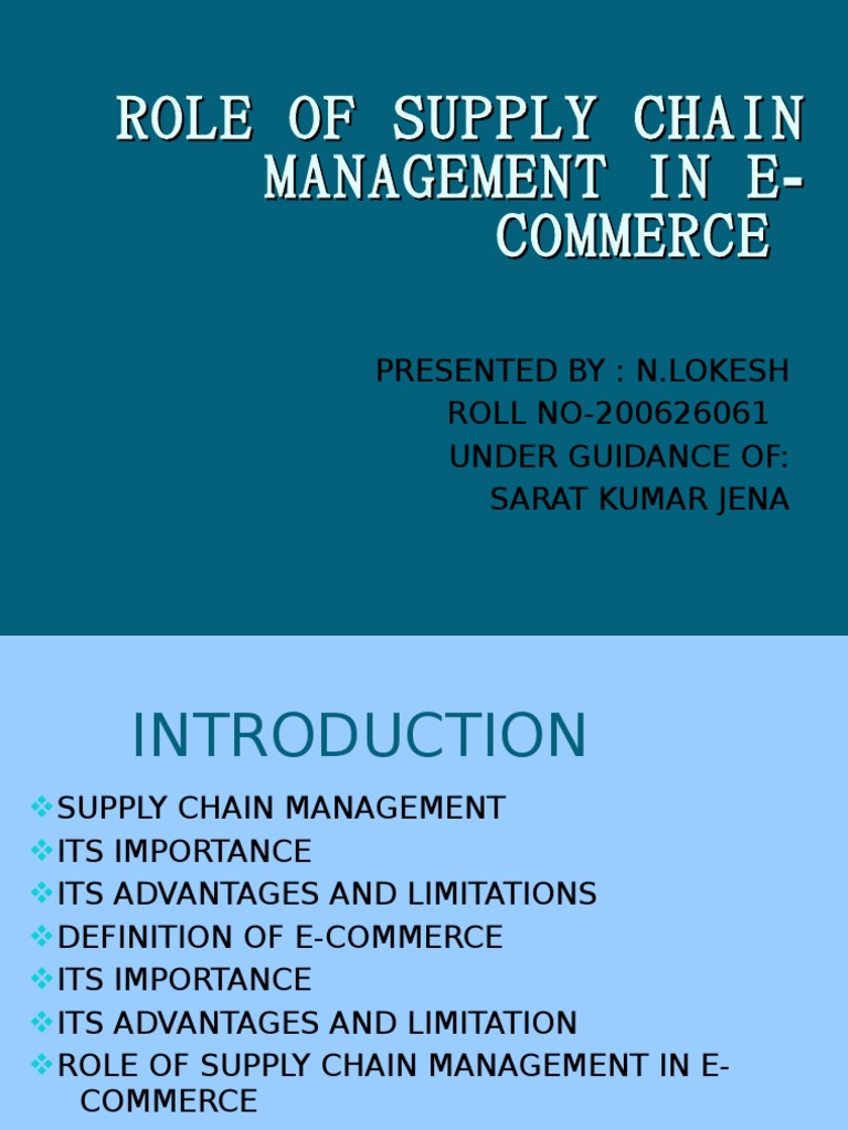 Supply Chain Management in E-Commerce | PDF | E Commerce | Supply Chain