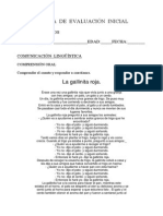 Prueba de Evaluación Inicial Infantil 5 Anos Comunicación Lingüística