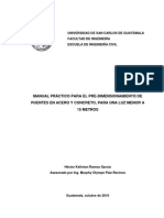 Manual Práctico Para El Pre-dimensionamiento de Puentes de Acero y Concreto, Para Una Luz Menor a 15 Metros