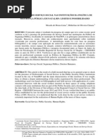 A Inserção Do Serviço Social Nas Instituições Da Politica de Segurança Pública Em Natal - Limites e Possibilidades