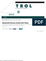Control Systems - Advanced Process Control Ain't Easy
