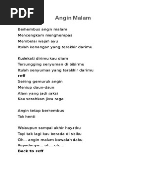 Lirik Oh Angin Malam