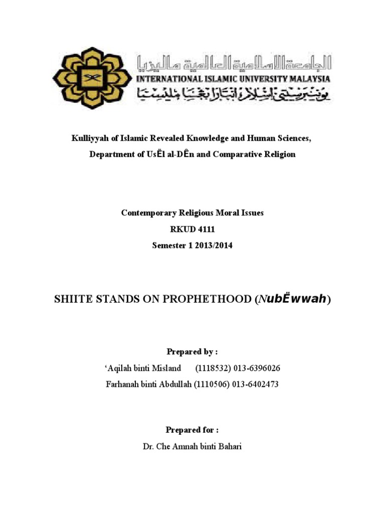 Prophethood in Shiah | PDF | Shia Islam | Ali