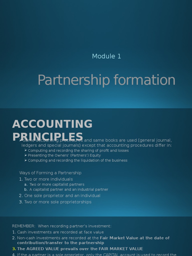 Partnership Formation and Accounting Guide | PDF | Debits And Credits ...