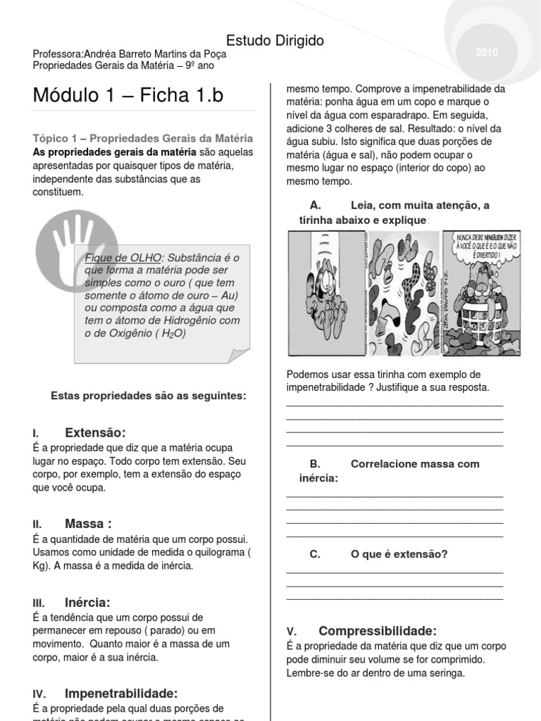 Propriedades Gerais da Matéria | Matter | Mass