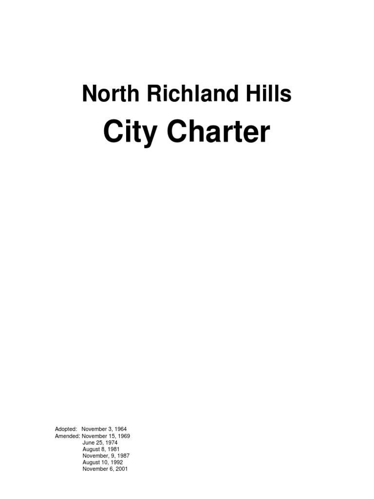 North Richland Hills City Charter PDF Eminent Domain Service Of