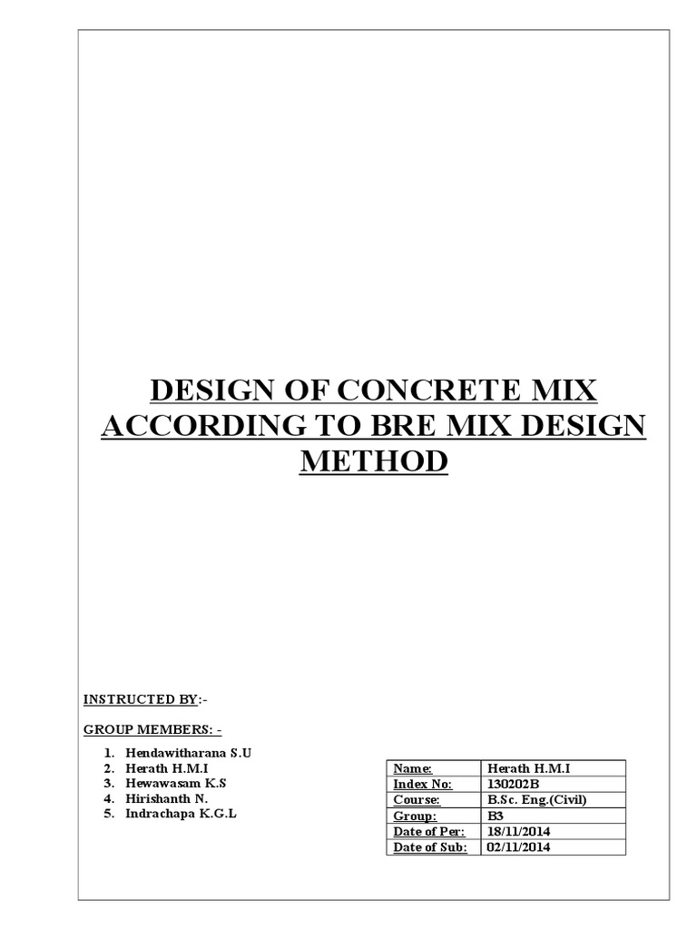 Concrete Mix Design | PDF | Concrete | Applied And Interdisciplinary ...
