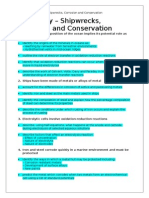 Chemistry - Shipwrecks, Corrsion and Conservation