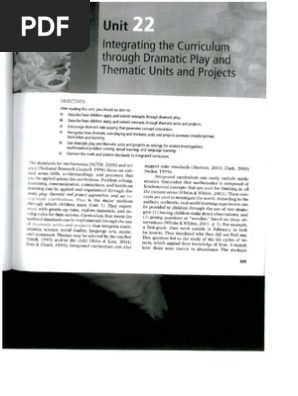 unit 22 intergrating the curriculum through dramatic play and thematic units and projects