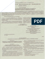HG Nr. 1288 Din 2012 Pentru Aprobarea Regulamentului de Organizare Si Functionare a ANCPI