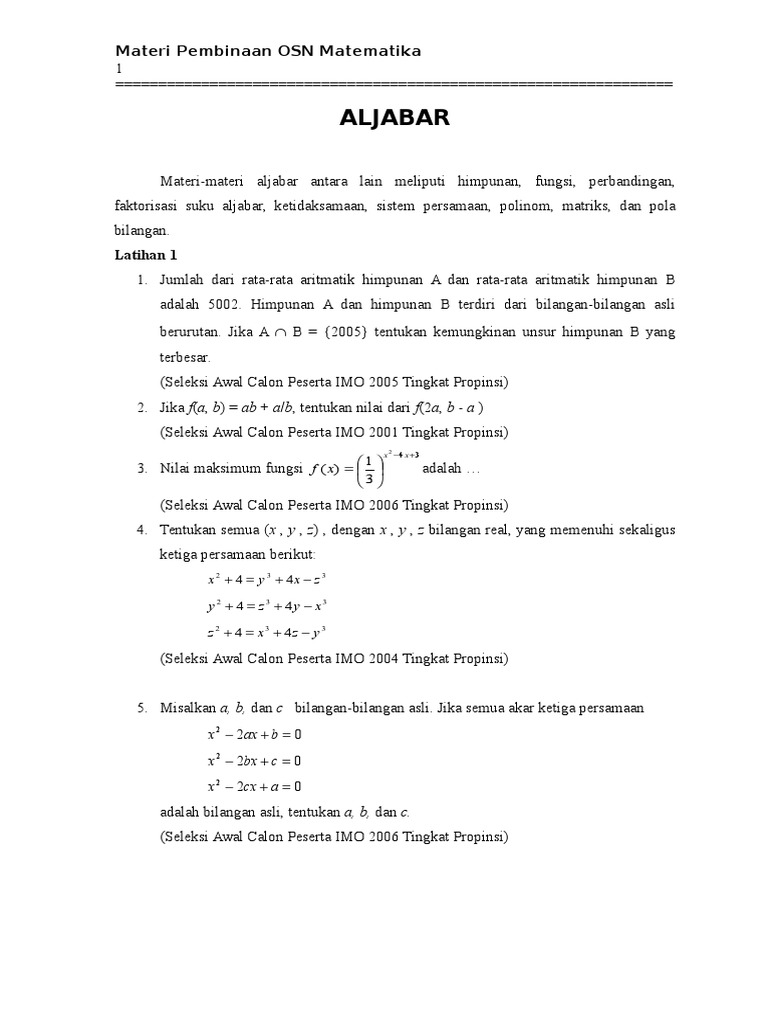 Modul Aljabar | PDF