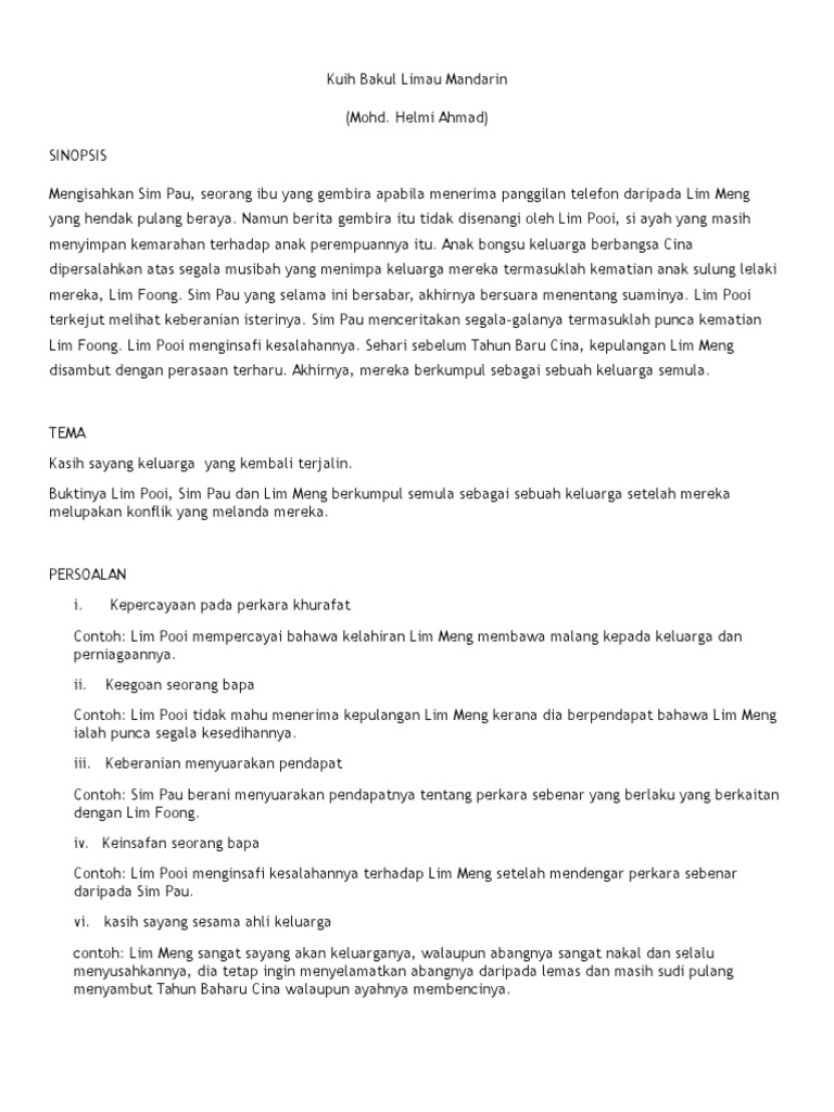 Nota Kuih Bakul Limau Mandarin