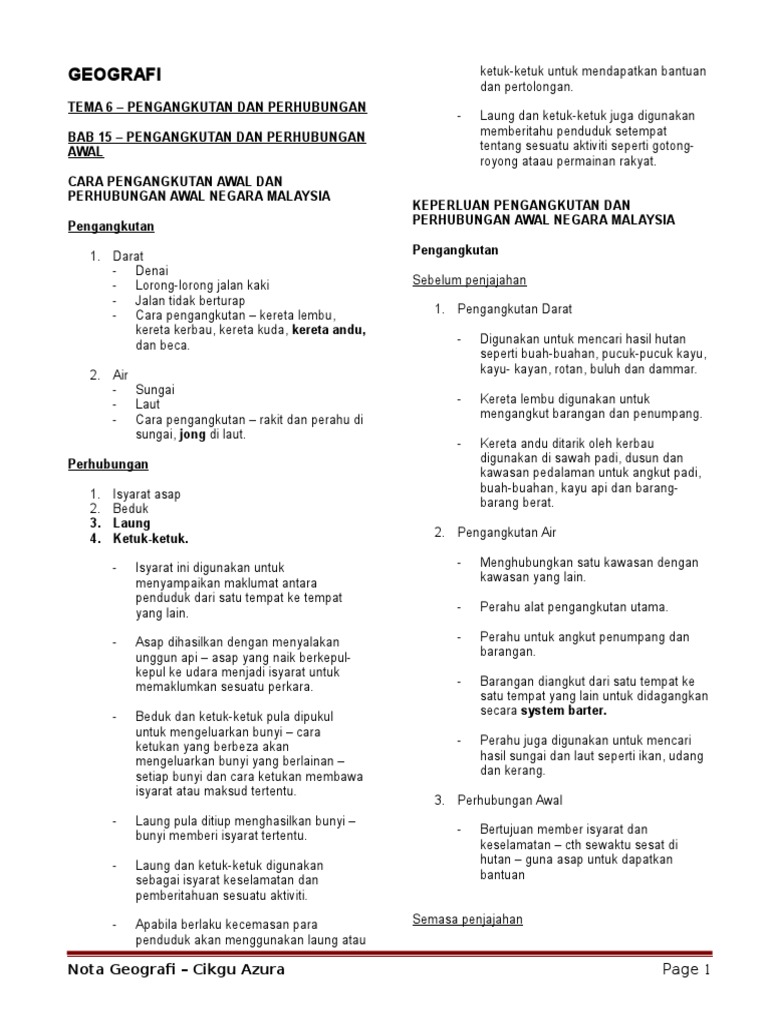 Tema 6 - Pengangkutan Dan Perhubungan  PDF