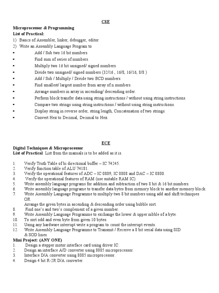 Microprocessor Programming Practical Guide | PDF | Computers