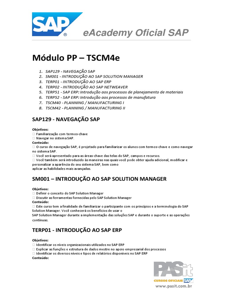 Módulo PP SAP | PDF