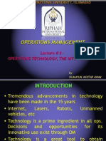 Lecture 8 - Operation Technology, The Internet & Erp