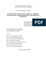 O Marco Discursivo Da Participação Solidária e A Redefinição Da Questão Social: Construção Democrática e Lutas Políticas No Brasil Pós 90