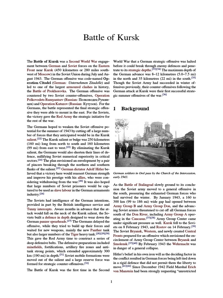 (Wiki) Battle of Kursk PDF Battle Of Kursk Anti Tank Warfare