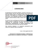 Comunicado Mincetur