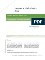 Comportamiento de La Criminalidad en Colombia, 2012: Criminality Behavior in Colombia, 2012