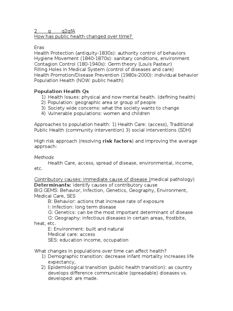 Public Health Notes Socioeconomic Status Health Care