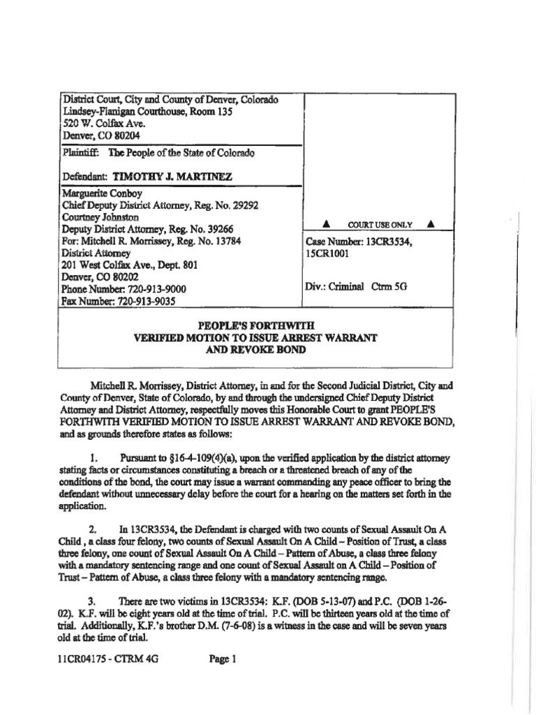 Martinez Motion to Revoke