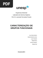 Relatório de Química Organica - Análise de Grupos Funcionais