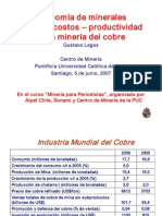 Economia de Minerales Precio-Costos-Productividad en La Mineria Del Cobre