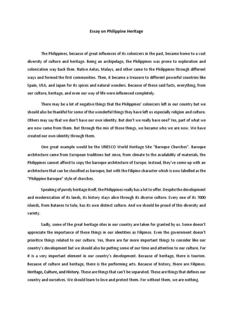 essay about culture in the philippines