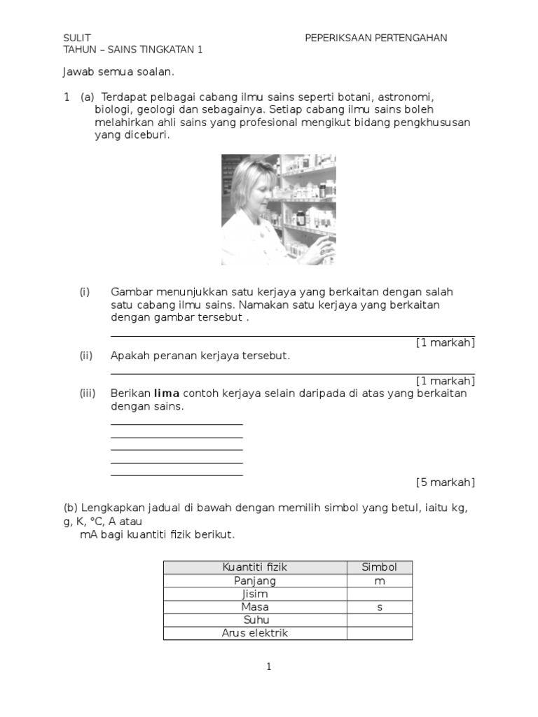 Soalan Peperiksaan Pertengahan Tahun English Tahun 4 