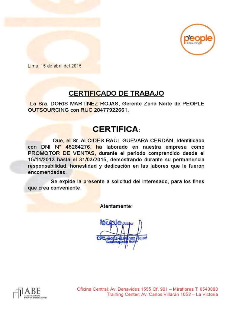 Ejemplo De Certificado Laboral Con Funciones Modelo D - vrogue.co