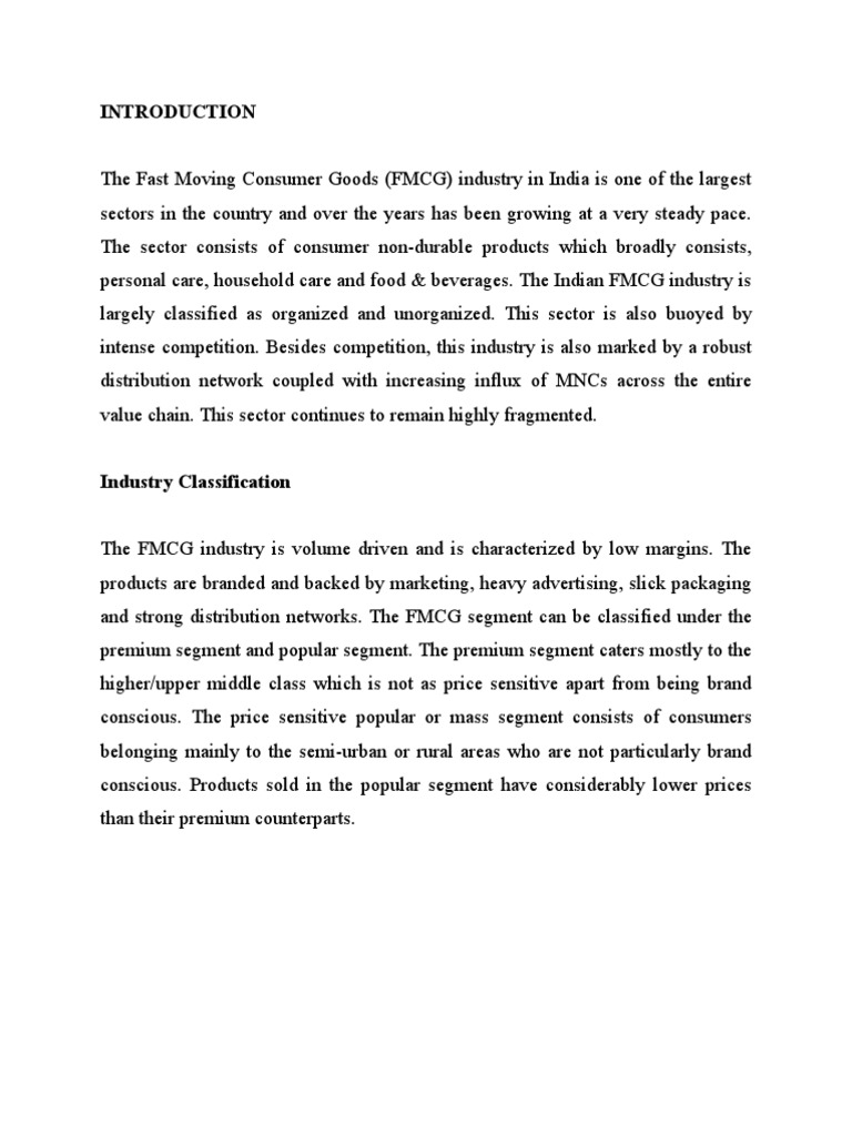 Overview of India's FMCG Industry | PDF | Business