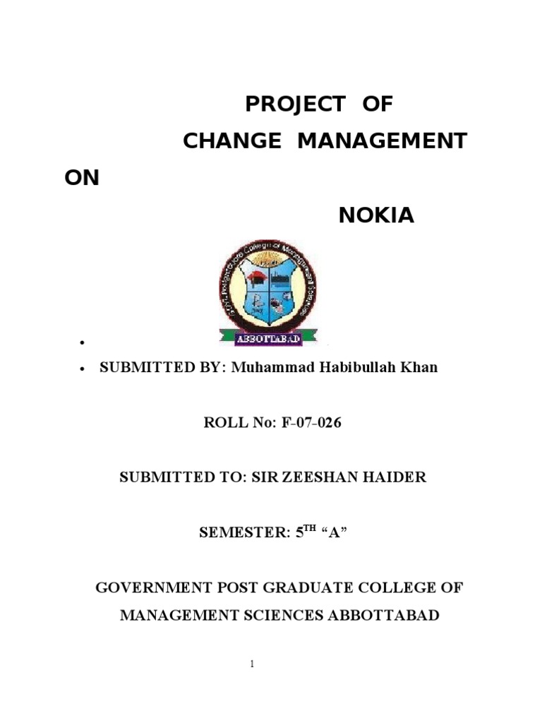 Nokia Change Management Project Overview | PDF