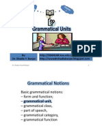 Grammatical Units, By Dr. Shadia Yousef Banjar
