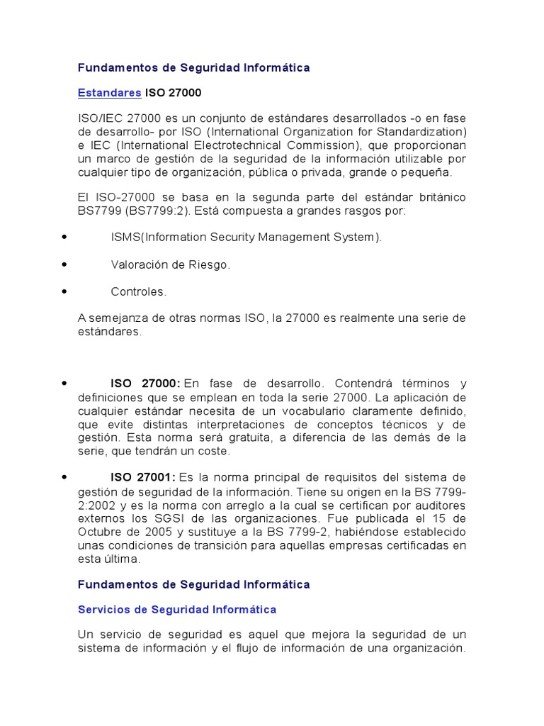Fundamentos De Seguridad Informática Pdf La Seguridad Informática