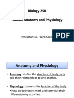 Biology 250 Human Anatomy and Physiology: Instructor: Dr. Frank Sauer