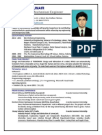 CV for Mechanical Engineer