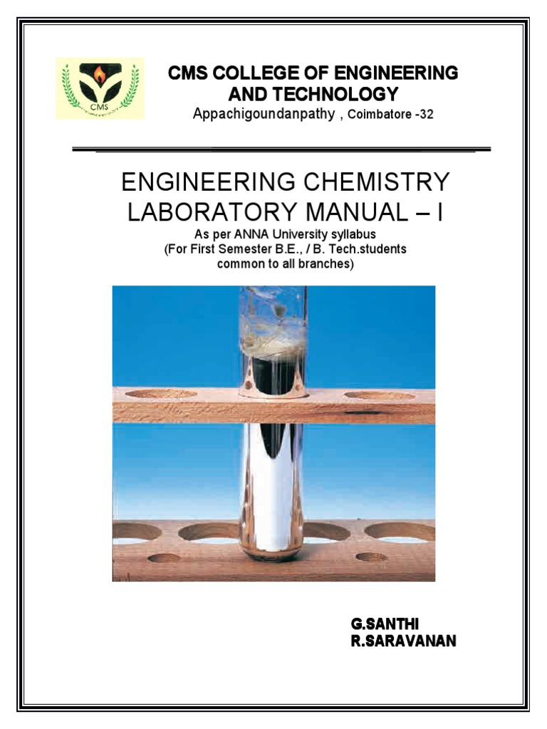 Ar Engineering Chemistry Lab Manual PDF Titration Chemistry