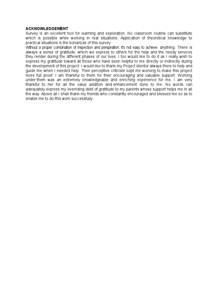Gratitude Acknowledgement for Project Support | PDF | Self-Improvement ...