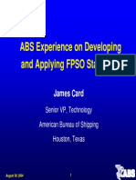 ABS Experience On Development of FPSO