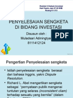 MULADSARi ADININGTYAS, 8111412124, Tugas PENYELESAIAN SENGKETA DI BIDANG INVESTASI