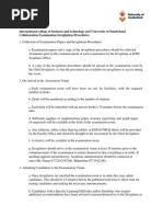 ICBT Examination Procedure