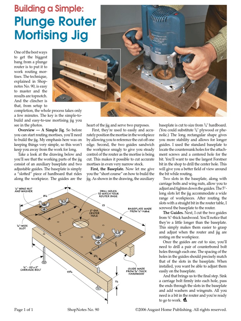 Plunge Router Mortising Jig | PDF