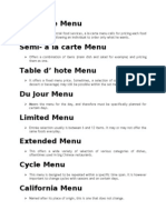 Types of Menu